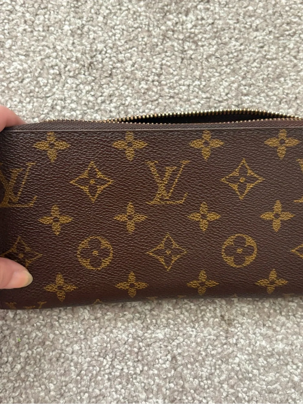 Authentic Louis Vuitton Monogram Zippy Wallet Brown Zip Around Long Wallet